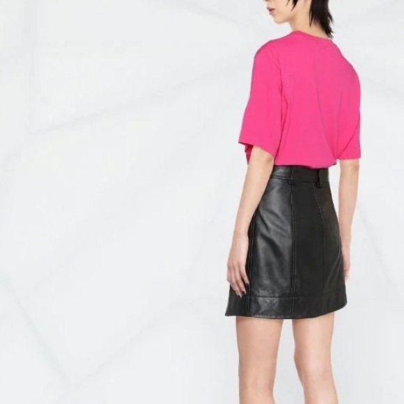 Rotate Birger Christensen Aster Sunday T-Shirt in Carmine Rose pink Size XS - Picture 3 of 16